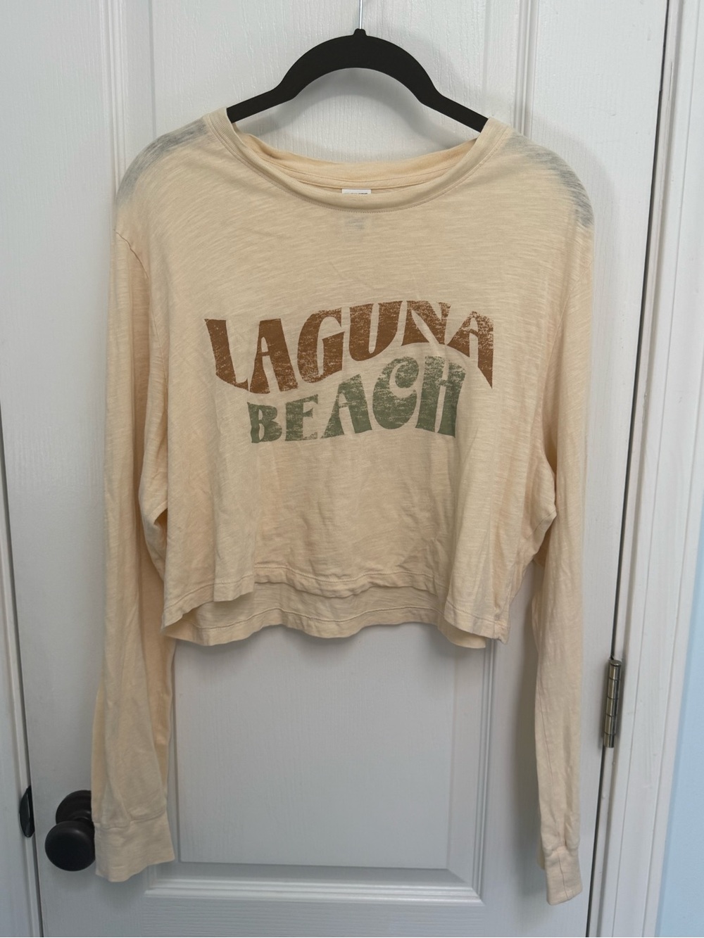 Laguna Beach Cropped Long-Sleeve Tee - Cream